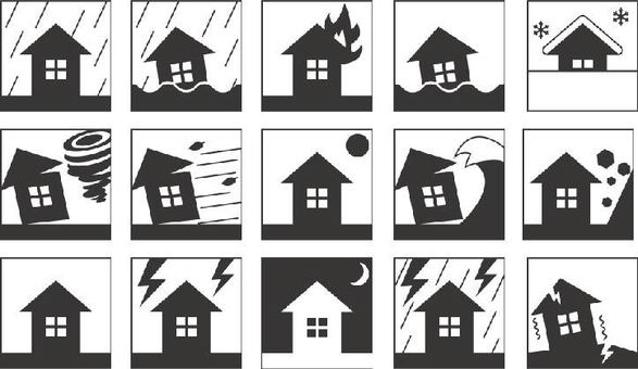 Weather / disaster icon set, cuaca, bencana, nyegah bencana, JPG, PNG and AI