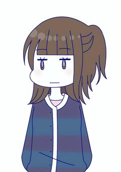 Illustration, people, cardigan, expressionless, 