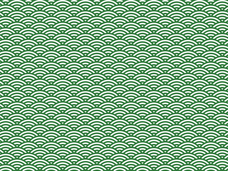 青海波(深緑) 青海波(深緑) 青海波,波模様,パターン,背景,波,和風,和柄,シームレス,緑,深緑のイラスト素材