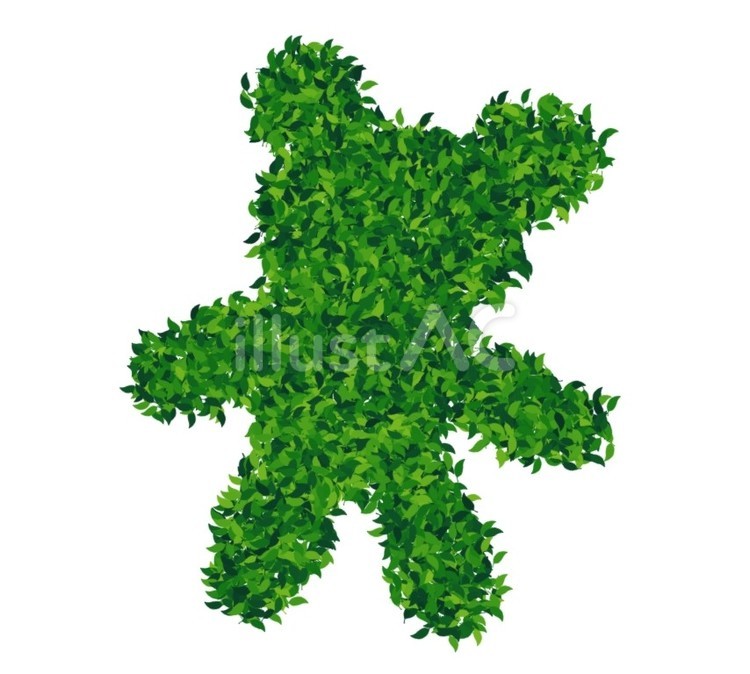 葉っぱのくまさん 葉っぱ,くま,植栽のイラスト素材