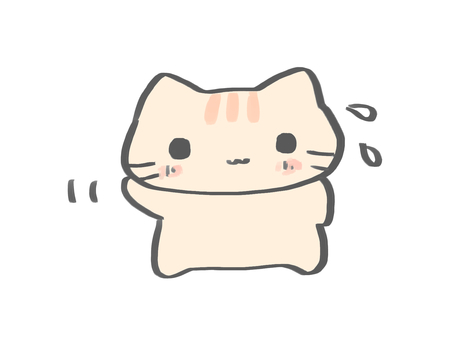 Illustration, cat, be shy, blush, 