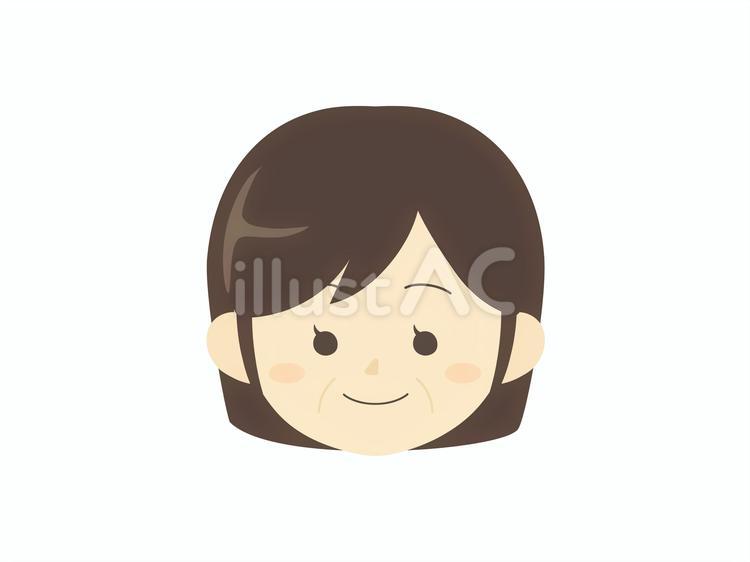 可愛いおばさまのイラスト 女性,人,人間のイラスト素材