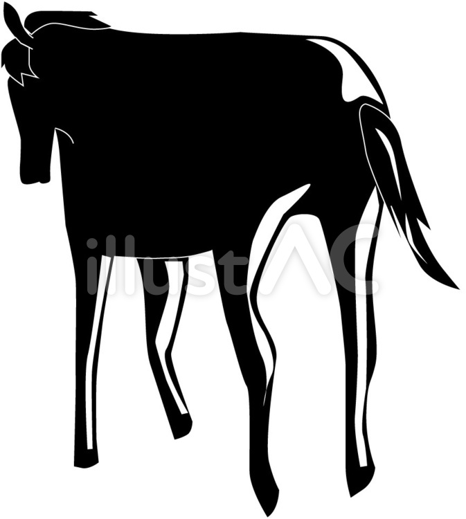 馬　野生　歩く　後ろ姿 馬,野生,歩くのイラスト素材
