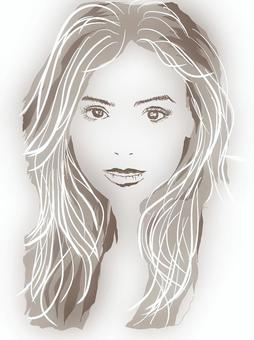 Illustration, female, it's beautiful, long hair, 