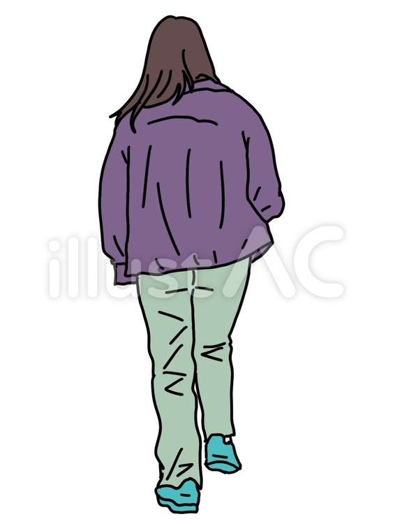 女性　後ろ姿　背中　紫 女性,女,後ろ姿のイラスト素材