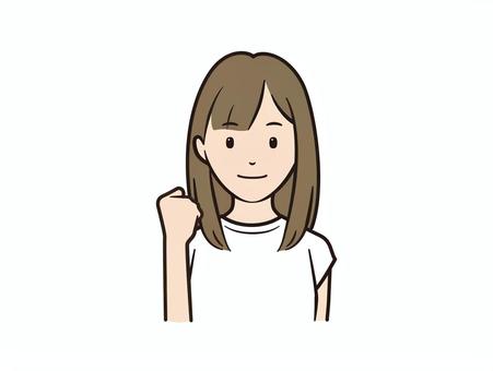 Illustration, guts pose, female, girl, 