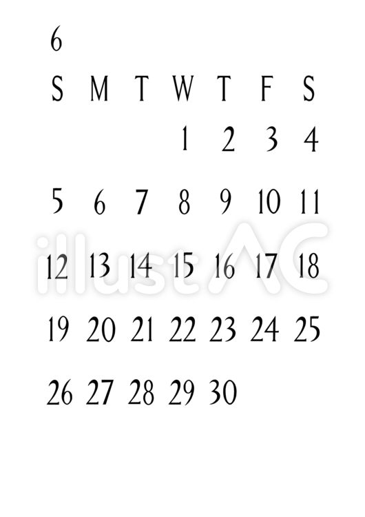 2022年6月・おしゃれカレンダーA４縦 6月,2022年,カレンダーのイラスト素材