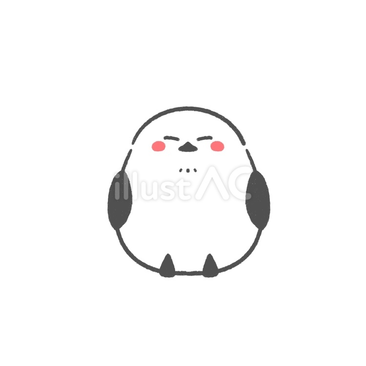 笑うシマエナガ/正面 シマエナガ,鳥,野鳥のイラスト素材