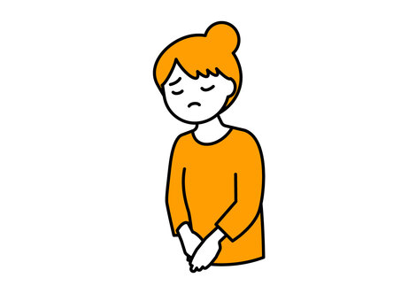 謝罪・頭を下げる女性01 人物,女性,社会人,会社員,正社員,派遣社員,フリーランス,主婦,学生,謝罪のイラスト素材