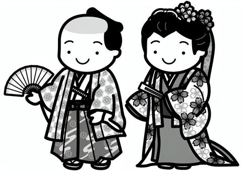 江戸人-2c 江戸時代,江戸,時代劇,殿様,御台,お姫様,侍,武士,着物,髷のイラスト素材