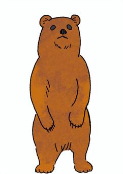 立ち上がる熊 恐ろしい 熊,立つ,動物,茶色,手描きのイラスト素材
