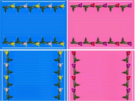 Tulips (pink and blue set), JPG Tulips (pink and blue set), tulip, stationery, card, JPG