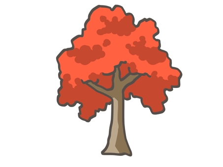 紅葉した木 秋,紅葉,木,赤,綺麗,季節,樹木,植物,自然,木立のイラスト素材