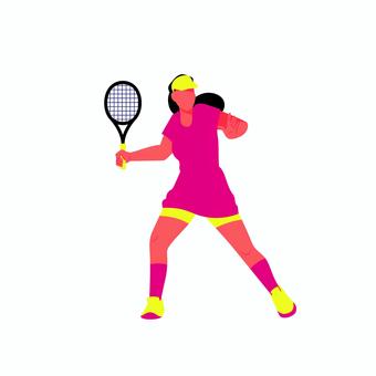 テニス 013 テニス,テニス選手,テニスラケット,スポーツ,運動,女性,プレーヤー,アクション,ボール,イラストのイラスト素材