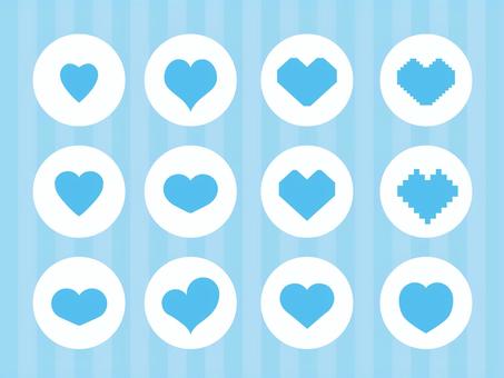 Heart set (blue), JPG, PNG and AI Heart set (blue), heart, simple, love, JPG, PNG and AI