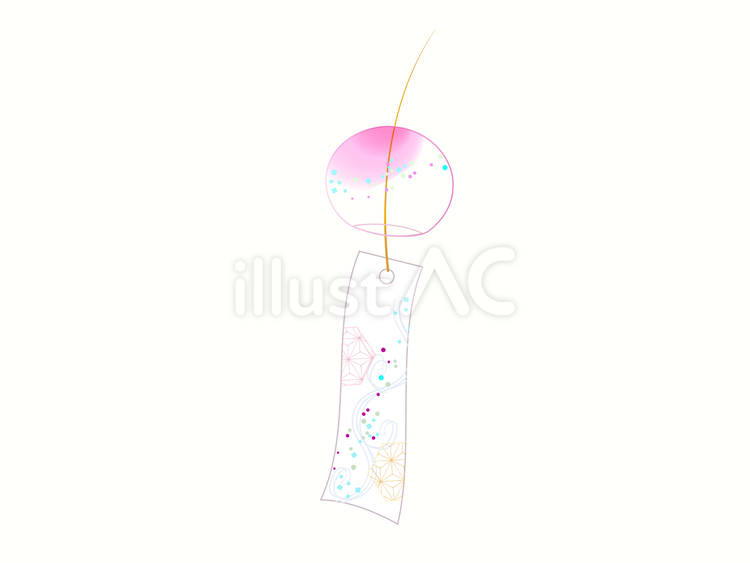 和の風情を感じる風鈴（苺） 夏,生活,アイコンのイラスト素材