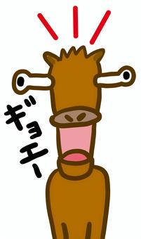馬がびっくり 馬,びっくり,仰天,驚く,大口,ギョエー,叫ぶ,目玉,飛び出す,飛び出るのイラスト素材