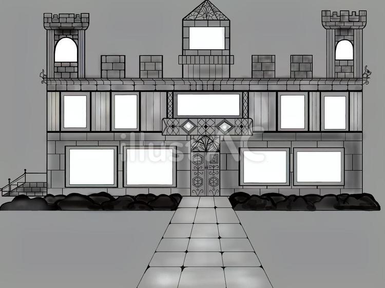 黒い屋敷 屋敷,夜,暗闇のイラスト素材