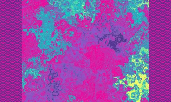 マーブル和柄のビビッド背景素材 マーブル,背景,流体,リキッド,和柄,青海波,パターン,ピンク,マゼンタ,紫のイラスト素材