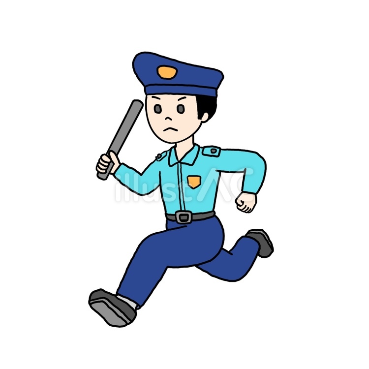 走る警備員（男性） 警備員,男性,走るのイラスト素材