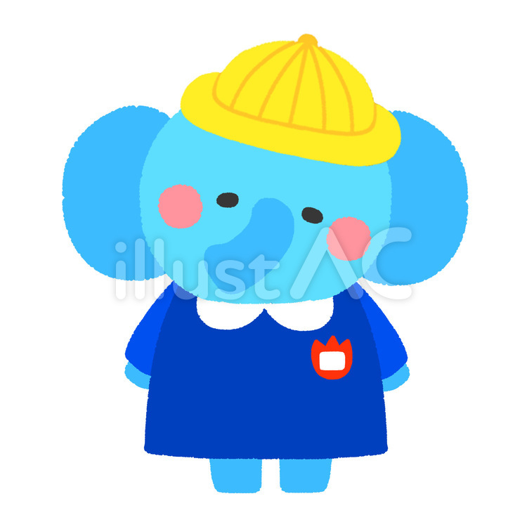 幼稚園ゾウさん 幼稚園,かわいい,動物のイラスト素材