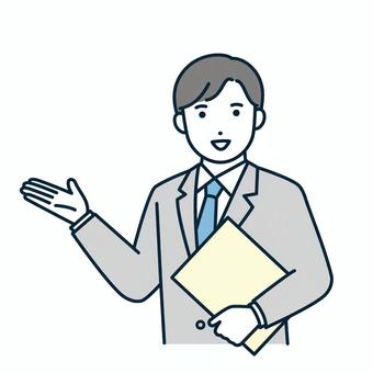案内をするビジネスパーソン 案内,説明,提案,受付,ビジネス,男性,ビジネスマンのイラスト素材