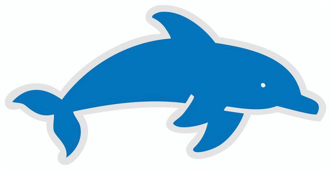イルカのアイコン 青 イルカ,動物,哺乳類,生き物,海,水族館,鯨,海洋生物,ドルフィン,かわいいのイラスト素材