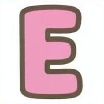 アルファベット　E アルファベット,英語,文字,e,ピンクのイラスト素材