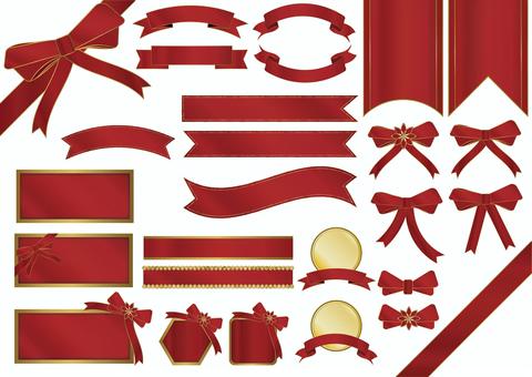 古董紅絲帶套裝, JPG, PNG 和 AI 古董紅絲帶套裝, 色帶, 禮品, 禮物, JPG, PNG 和 AI