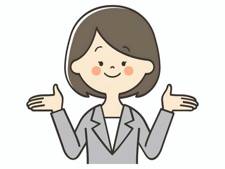 紹介するスーツ女性 紹介,案内,説明,教える,紹介する,解説,アドバイス,重要,笑顔,女性のイラスト素材