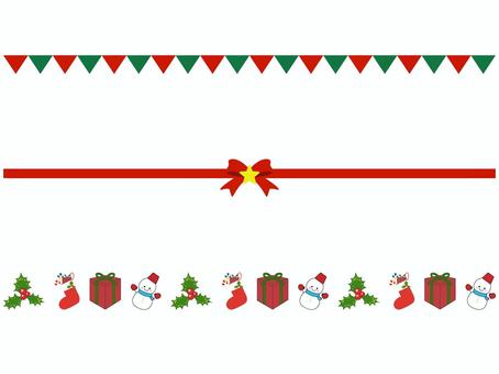 クリスマスの飾り線のセット ライン,セット,飾り線,かわいい,キュート,罫線,飾り罫,線,区切り,クリスマスのイラスト素材