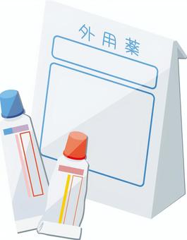 塗り薬 塗り薬,軟膏,クリーム,外用薬,皮膚外用剤,薬,腫れ,痒み,かぶれ,皮膚炎のイラスト素材