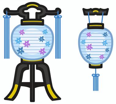 お盆提灯と吊り提灯 盆提灯,吊り提灯,提灯,お盆,盆飾り,お盆提灯,仏具,供養,夏,盆灯籠のイラスト素材