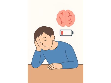 高次脳機能障害（易疲労性） 高次脳機能障害,易疲労性,リハビリ,介護,疲れやすいのイラスト素材