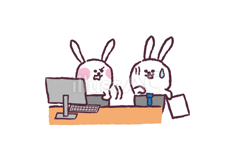 怒るウサギ 兎,うさぎ,動物のイラスト素材