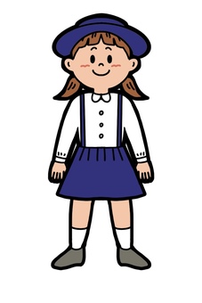 Illustration, kindergarten, girl, uniform, 