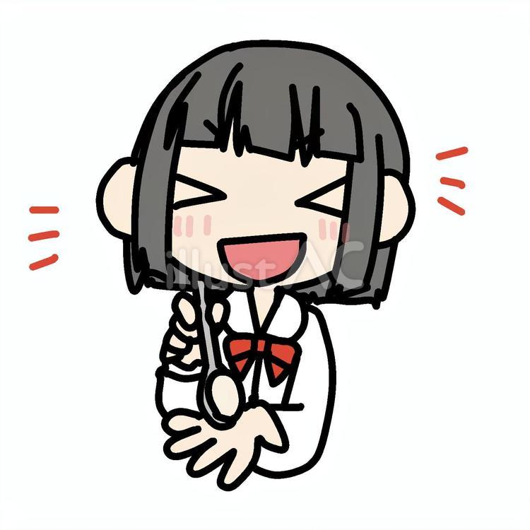 嬉々としてあーんしてくる少女 小学生,嬉々,あーんのイラスト素材