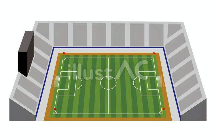 サッカー専用スタジアム サッカー,フットボール,ピッチのイラスト素材
