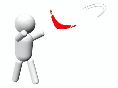 ブーメラン　投げたら戻ってきた スポーツ,ブーメラン,投げる,戻ってくる,武器,人物のイラスト素材
