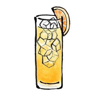 スクリュードライバー　カクテル スクリュードライバー,筆,乾杯,アルコール,手書き,ドリンク,飲み放題,飲み会,酒,メニューのイラスト素材