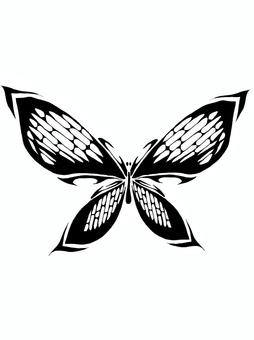 蝶・トライバル 蝶,トライバル,昆虫,生き物,空,飛ぶのイラスト素材