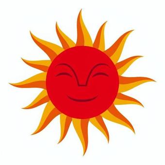 太陽 スペイン,外国,社会,太陽,顔,笑顔,表情,光,円,放射のイラスト素材