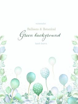Balloon and botanical background of plants 2, JPG, PNG and AI Balloon and botanical background of plants 2, summer, plant, balloon, JPG, PNG and AI