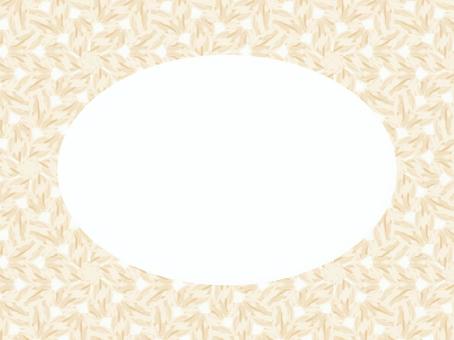 ベージュの幾何学模様の楕円フレーム60 フレーム,幾何学,背景,枠,飾り枠,囲み枠,ベージュ,楕円,楕円形,幾何学模様のイラスト素材