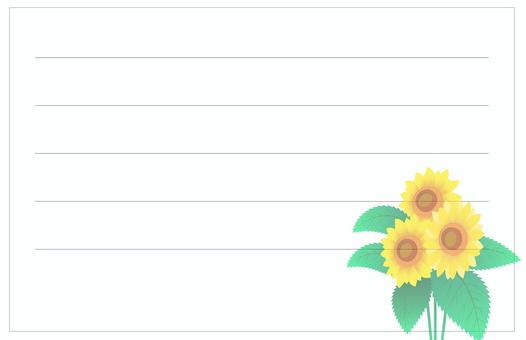 メモ帳　ひまわり メモ,メモ帳,用紙,ひまわり,向日葵,花,手紙,植物,かわいい,ワンポイントのイラスト素材