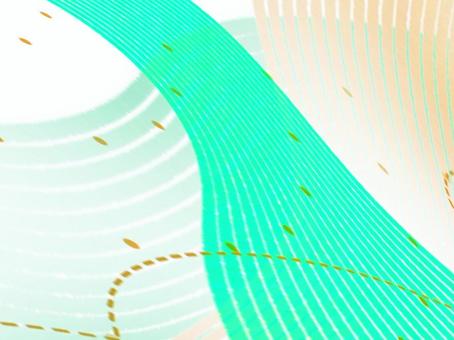 流線のリズム-グリーン05 グリーン,流線,抽象,背景,曲線,グラデーション,自然,爽やか,リラックス,柔らかいのイラスト素材