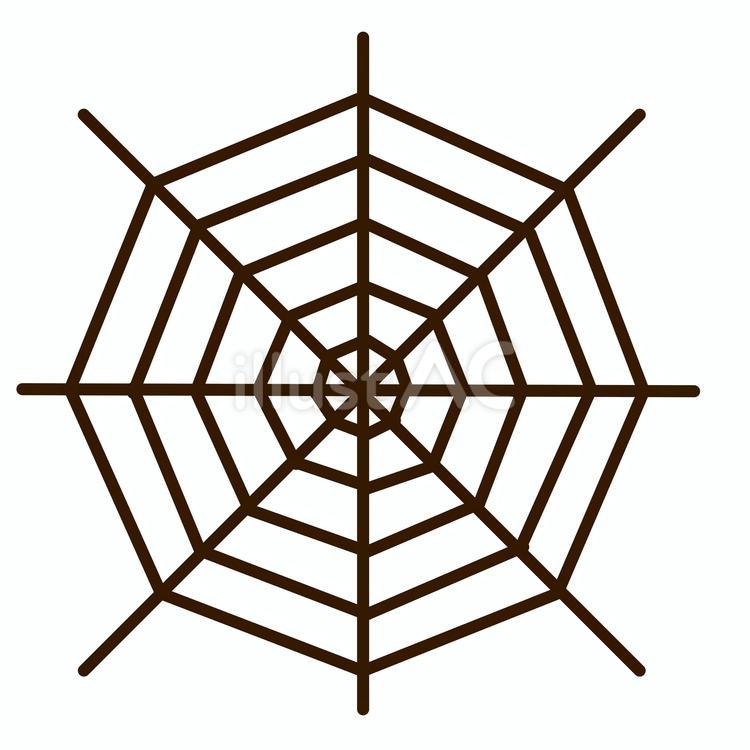横糸が５本あるこげ茶色の蜘蛛の巣 蜘蛛の巣,ハロウィン,糸のイラスト素材