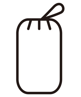 アウトドアキャンプ用収納袋の線画アイコン 収納,袋,アウトドア,キャンプ,線画,アイコン,筒形,紐,整理,小物のイラスト素材