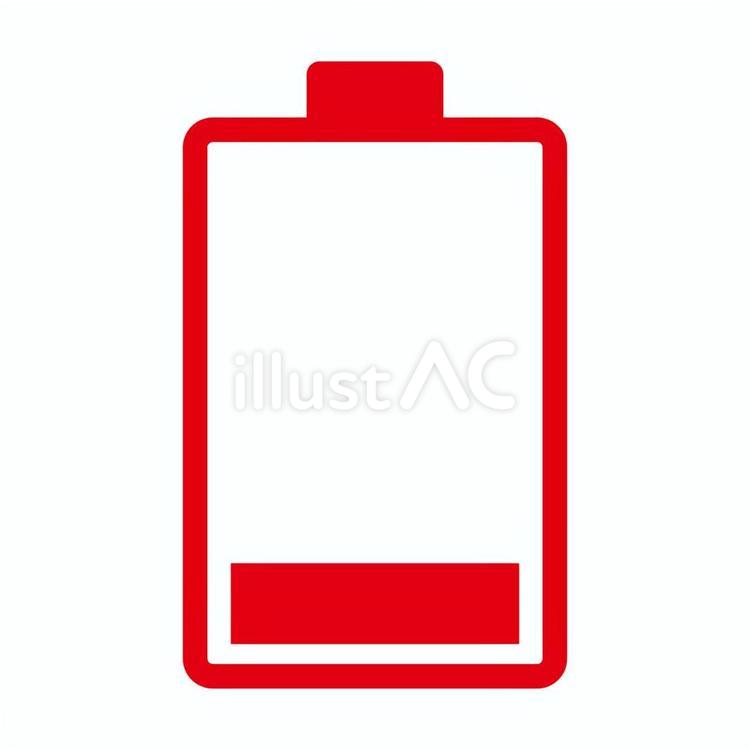 電池残量アイコン11（赤、線＋内白塗り） 電池,残量,20%のイラスト素材