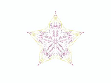 カリグラフィー風の星 スター,手描き,クリスマス,可愛い,カリグラフィー,おしゃれ,シンプル,手書き文字,シンメトリー,英語のイラスト素材